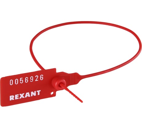 Номерная пломба для опечатывания REXANT пластиковая 350 мм красная 50 шт 07-6131