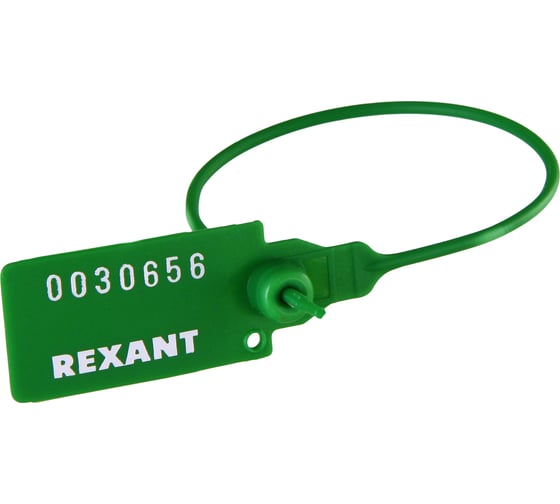 Номерная пломба для опечатывания REXANT пластиковая 220 мм зеленая 50 шт 07-6113
