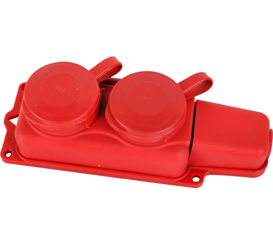 Штепсельная колодка Volsten Sb1-M2Z Red IP54 2 мест красная с зеземлением Модель РП 16-232 14438