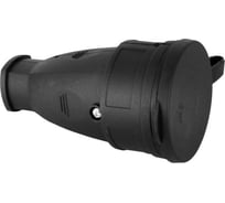 Каучуковая разборная розетка Volsten Sb1-MZ Black, IP44, Черная, 1 гнездо, с заземлением РА16-005 14432