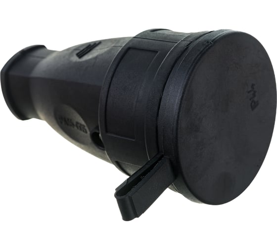 Каучуковая разборная розетка Volsten Sb1-MZ Black, IP44, Черная, 1 гнездо, с заземлением РА16-005 14432
