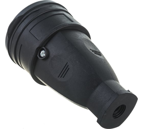 Каучуковая разборная розетка Volsten Sb1-MZ Black, IP44, Черная, 1 гнездо, с заземлением РА16-005 14432