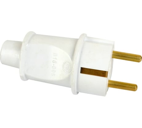 Прямая разборная вилка Volsten Sb2-PZ2 16А белая евро с заземлением модель В 16-005 14441