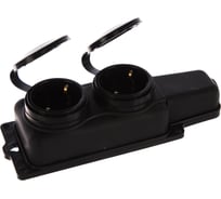 Штепсельная колодка Volsten Sb1-M2Z Black IP44 2 места черная с заземлением Модель РП 16-232 14435