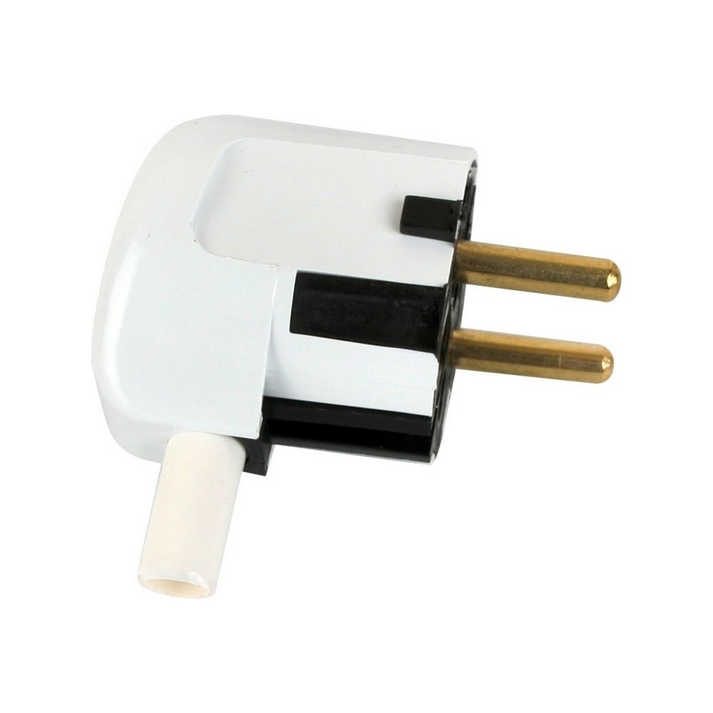 Угловая разборная вилка Volsten Sb2-PZ1 16А белая евро с заземлением ...