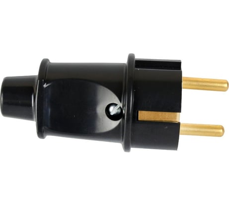 Разборная прямая евро вилка Volsten Sb2-PZ21 16А черная с заземлением модель В 16-005 14442