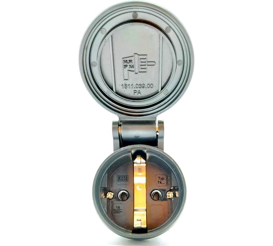 Кабельная розетка Schuko Bals 16A, 3p 250V, IP54, черный MULTI-GRIP 1 шт. 7488-b