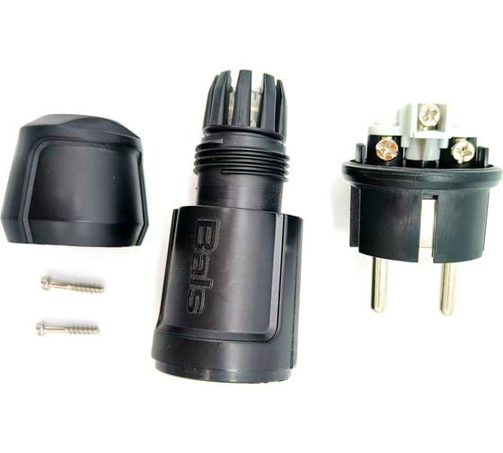Вилка Bals Schuko 16A 3p 250V IP44 черный MULTI-GRIP 1 шт. 7372-b