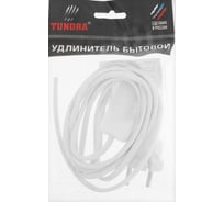 Шнур ШВВП TUNDRA 1.7 м, 2х0.5 мм2, с выключателем и вилкой, белый 1447526