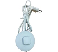 Шнур сетевой с ножным выключателем и угловой вилкой СПб УПП-5 ШВВП 2х0.5-25-2 м, белый 99928116