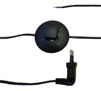 Шнур сетевой с ножным выключателем и угловой вилкой СПб УПП-5 ШВВП 2х0.5-25-2 м, черный 99928115