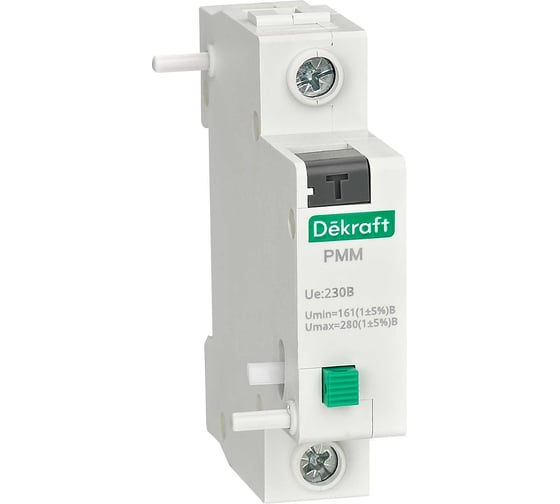 Расцепитель максимального-минимального напряжения Dekraft Umin=161В Umax=280В РММ-201 18132DEK 1