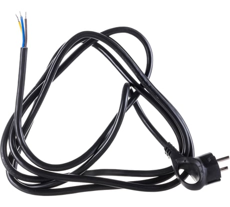 Сетевой шнур с вилкой ЭРА U-3x1,5-3m-B с заземлением 3м ПВС 3x1,5мм2 черный Б0048709