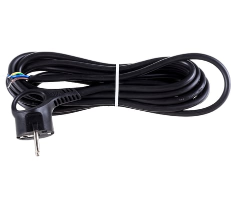 Сетевой шнур с вилкой ЭРА U-3x1-5m-B с заземлением, 5м, ПВС, 3x1мм2, черный Б0048703