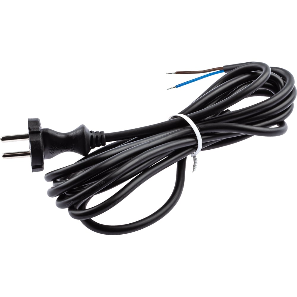 Сетевой шнур с вилкой ЭРА UX-2x0,75-1,5m-B 1,5м ПВС 2x0,75мм2 черный ...