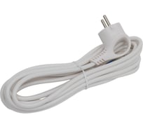 Сетевой шнур с вилкой ЭРА UX-3x0,75-5m-W с заземлением 5м ПВС 3x0,75мм2 белый Б0048694