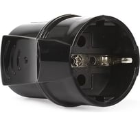 Штепсельное гнездо Smartbuy с заземлением, черное, 16А, 250В SBE-16-S01-bz