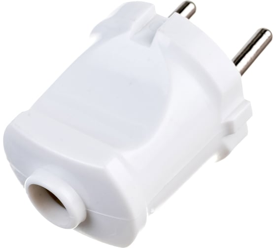 Вилка Smartbuy прямая, без заземления, белая, 10А, 250В SBE-10-P04-w
