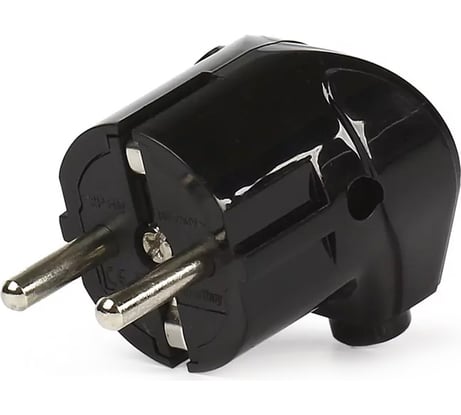 Угловая вилка Smartbuy с заземлением, черная, 16А, 250В SBE-16-P02-b