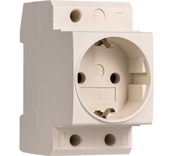 Розетка на DIN-рейку SMARTBUY 1-местная, 16А, c заземлением, под евро вилку SBE-DRS-S1-Z 1