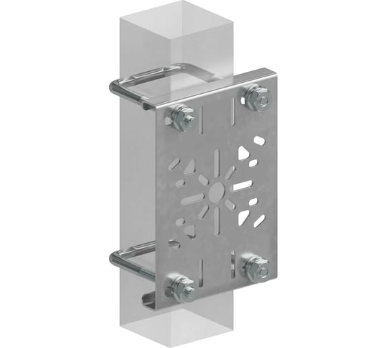 Комплект крепления перфорированной монтажной пластины к опорам ограждения Система КМ 60х60 мм KMMPP60-60