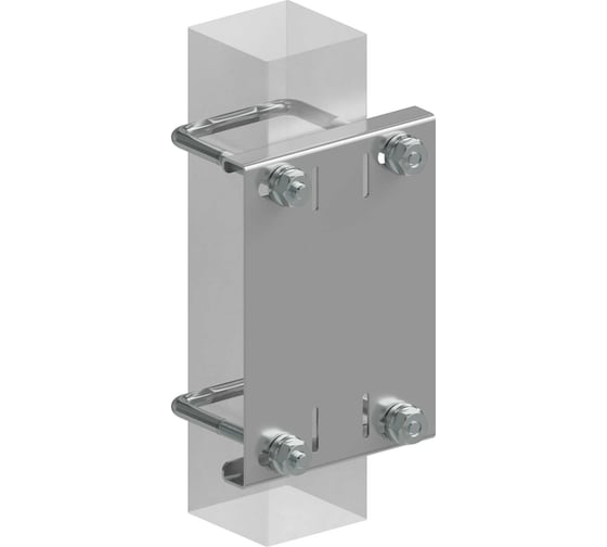 Комплект крепления неперфорированной монтажной пластины к опорам ограждения Система КМ 60х60 мм HD KMMP60-60 HD