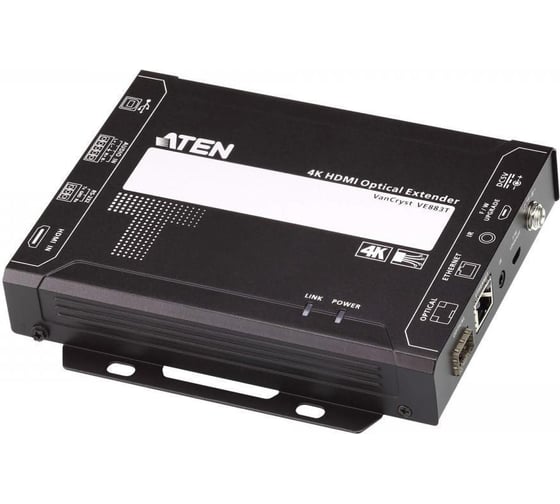 Удлинитель ATEN extender transmitter, HDMI+AUDIO+USB+RS232+IR+ETHERNET, 300 м., 2xОптич.волокно многомод.850нм, HDMI+5 клемм+USB B+3 кле VE883TK1-AT-G