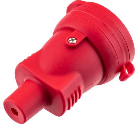 Кабельная розетка duwi c заземлением 16A с крышкой IP44 каучук красная 27457 5