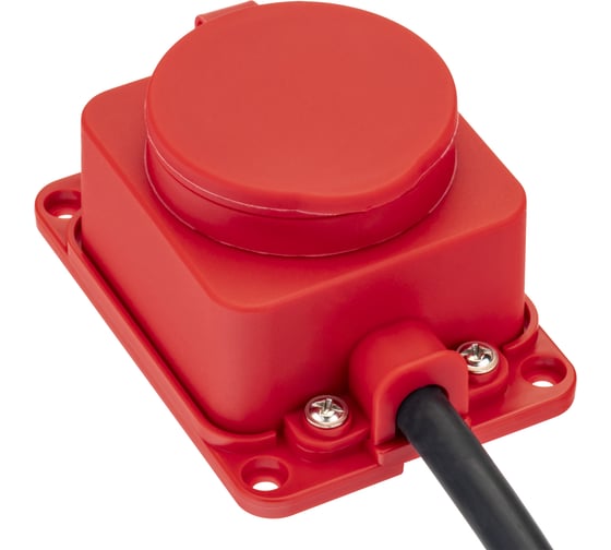 Каучуковая колодка duwi с крышкой с заземлением 1 гнездо 16A IP44 красная 27464 3
