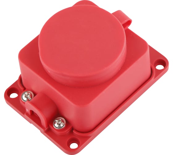Каучуковая колодка duwi с крышкой с заземлением 1 гнездо 16A IP44 красная 27464 3