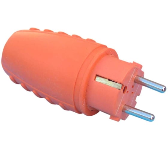 Резиновая вилка с заземлением ОПТИКОМ ЭЛЕКТРИК IP44 16A 2P+E 250V, оранжевый 1419170