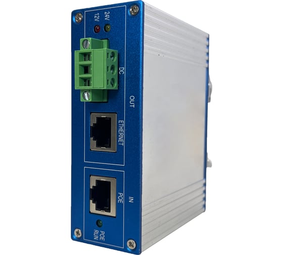 PoE сплиттер с креплением на DiN рейку ComOnyx вход PoE 60Вт (bt), выход 24В, 2.5А, CO-PS-P60-P306, 100-086