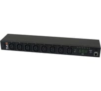 Блок контролируемых электрических розеток TLK Серия SW, 19 на 8 розеток C13, 16 A TLK-RPI-SW-A08-M21-WL-BK