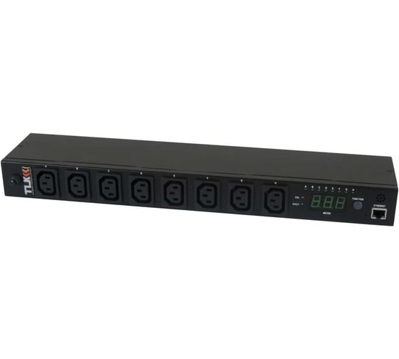 Блок контролируемых электрических розеток TLK Серия SW, 19 на 8 розеток C13, 16 A TLK-RPI-SW-A08-M21-WL-BK