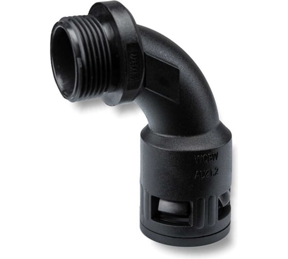 Фитинг пластиковый Weyer WQBW-M40B/AD42.5 коннектор поворотный, полиамид, цвет черный, наружная M40х1.5, гофра диаметром 42,5 мм, IP68, -40C-+100C WE1902500