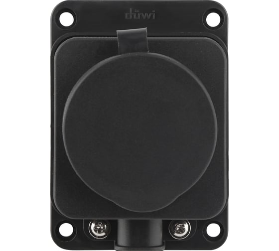 Каучуковая колодка duwi 1 гнездо с заземлением IP44 черная 16A 27460 5