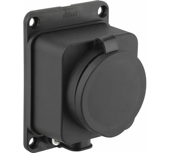 Каучуковая колодка duwi 1 гнездо с заземлением IP44 черная 16A 27460 5