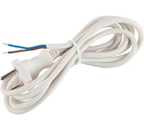 Сетевой шнур с вилкой ЭРА UX-2x0,75-3m-W 3м ПВС 2x0,75мм2 белый Б0048684