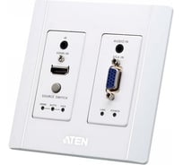 Передатчик ATEN HDMI VGA HDBaseT Настенный с монтажной панелью US/PoH (4K 100м / 1080p 150м) VE2812AUST-AT-G