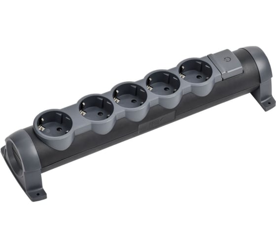 Колодка для удлинителя с выключателем IEK COMFORT К05В 5 мест черный 694608