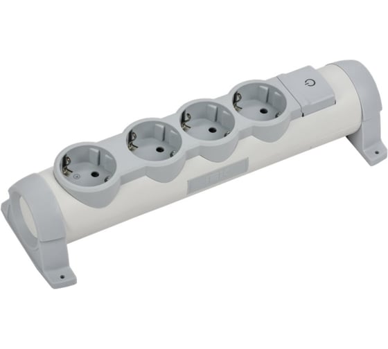Колодка для удлинителя с выключателем IEK COMFORT К04В 4 места белый 694629