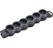 Колодка для удлинителя IEK STANDARD К06 6 мест черный 695045