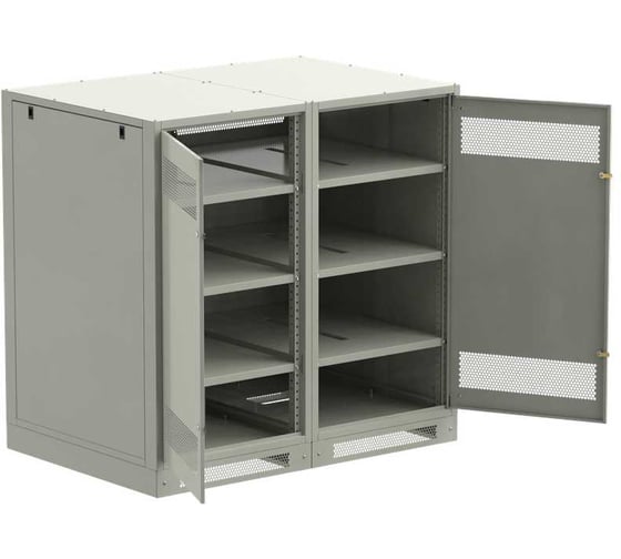 Шкаф (пустой) ITK LINEA B 1350х1400мм дверь двустворчатая металлическая серый LB35-13H49-2M