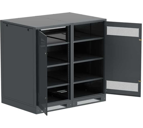 Шкаф (пустой) ITK LINEA B 1350х1400мм дверь двустворчатая металлическая черный LB05-13H49-2M