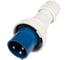 Вилка переносная однофазная трёхпроводная синяя Jazzway PPC 033 2Р+РЕ 63А 220В IP67 5072398 1