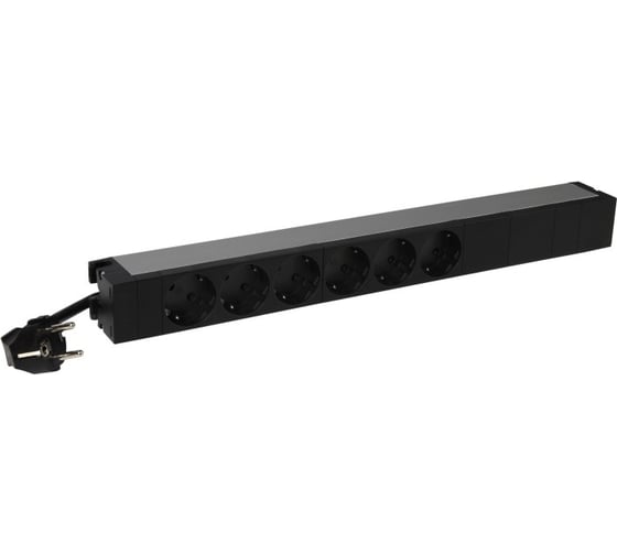Блок распределения питания Legrand PDU 6 розеток 2К+3, немецкий стандарт, шнур питания 3 м, 19'', 16А 646806