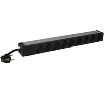 Блок распределения питания Legrand PDU 9 розеток 2К+3 - немецкий стандарт, 1 индикатор питания, шнур питания 3 м, 19'', 16А 646821