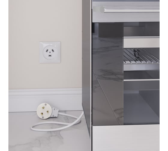 Комплект: розетка с вилкой для электроплиты WERKEL W1189201 32А 250В, a053500