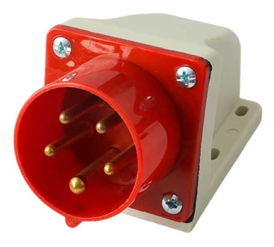 Вилка стационарная Jazzway трёхфазная пятипроводная красная PPC 515 3Р+РЕ+N 16А 380В IP44 5072855