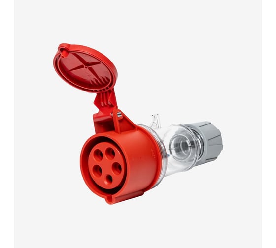 Розетка кабельная прозрачная 32 A, 380-415 В, 3P+N+E, quick connect, IP44 Voltz SC256Q44
